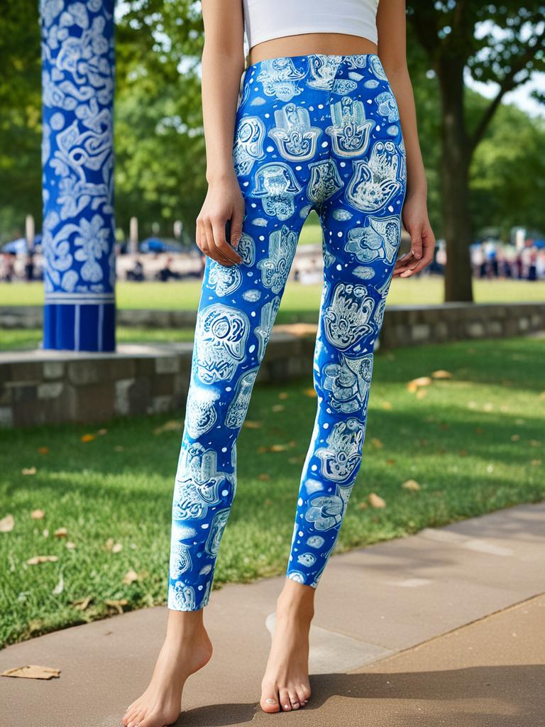 Lularoe Light Blue Bandana Print Leggings