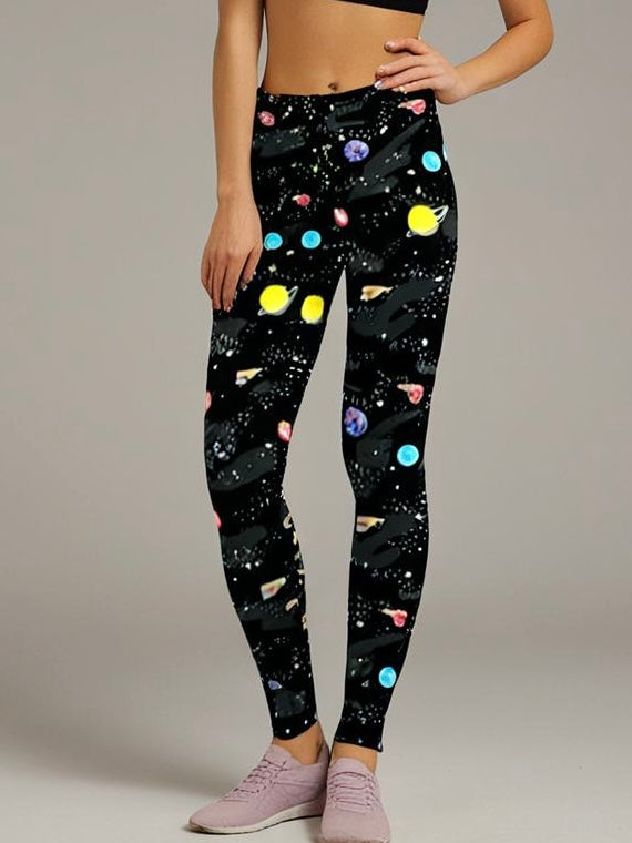 Lularoe Black and Solar System Leggings