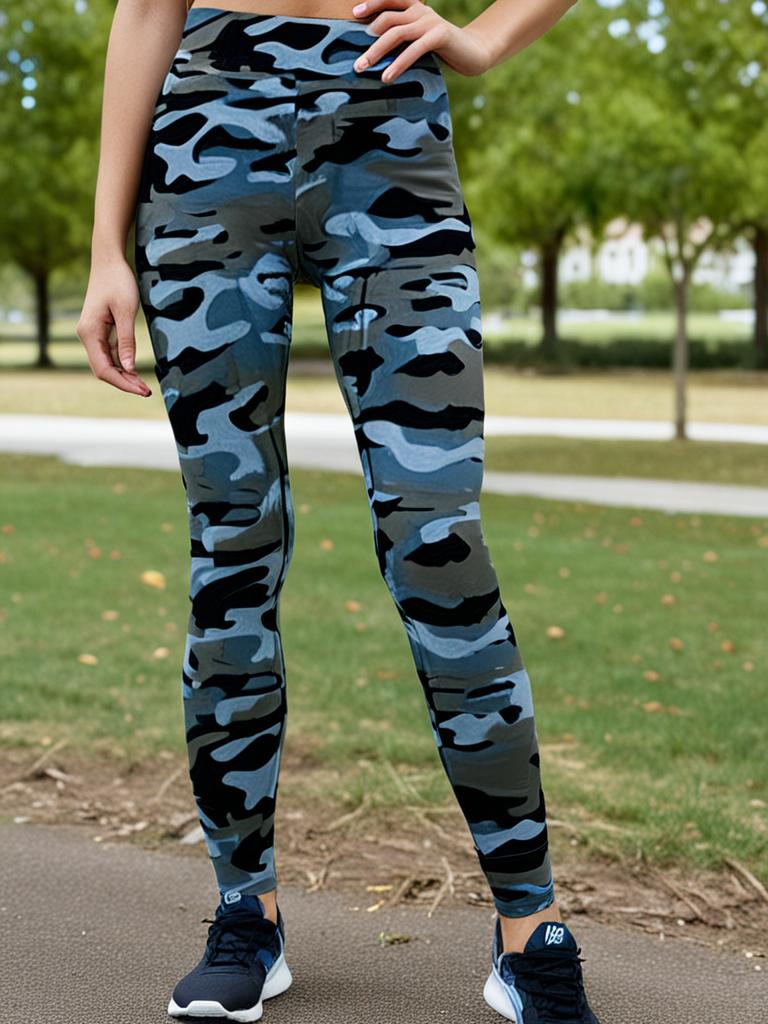 Lularoe Black and Grey Simple Camo Leggings
