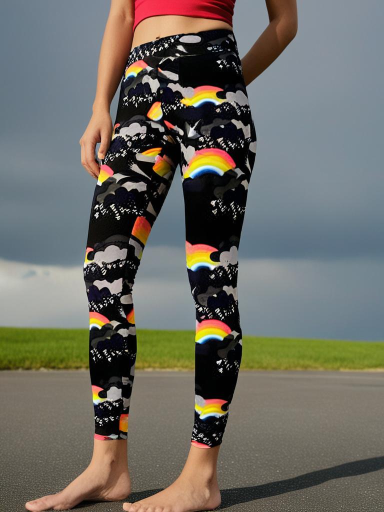 Lularoe Black and Rainbow Leggings