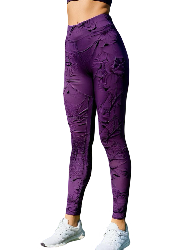 Lularoe Purple and Black Island Print Leggings