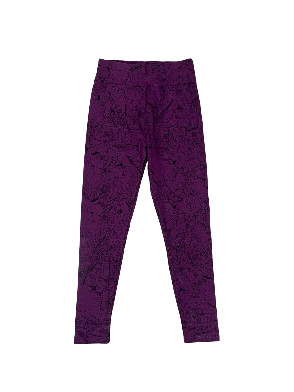 Lularoe Purple and Black Island Print Leggings