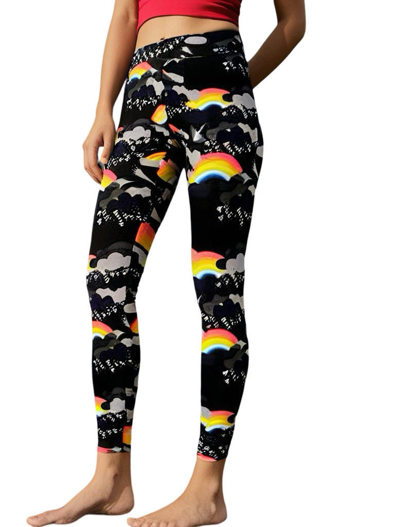 Lularoe Black and Rainbow Leggings