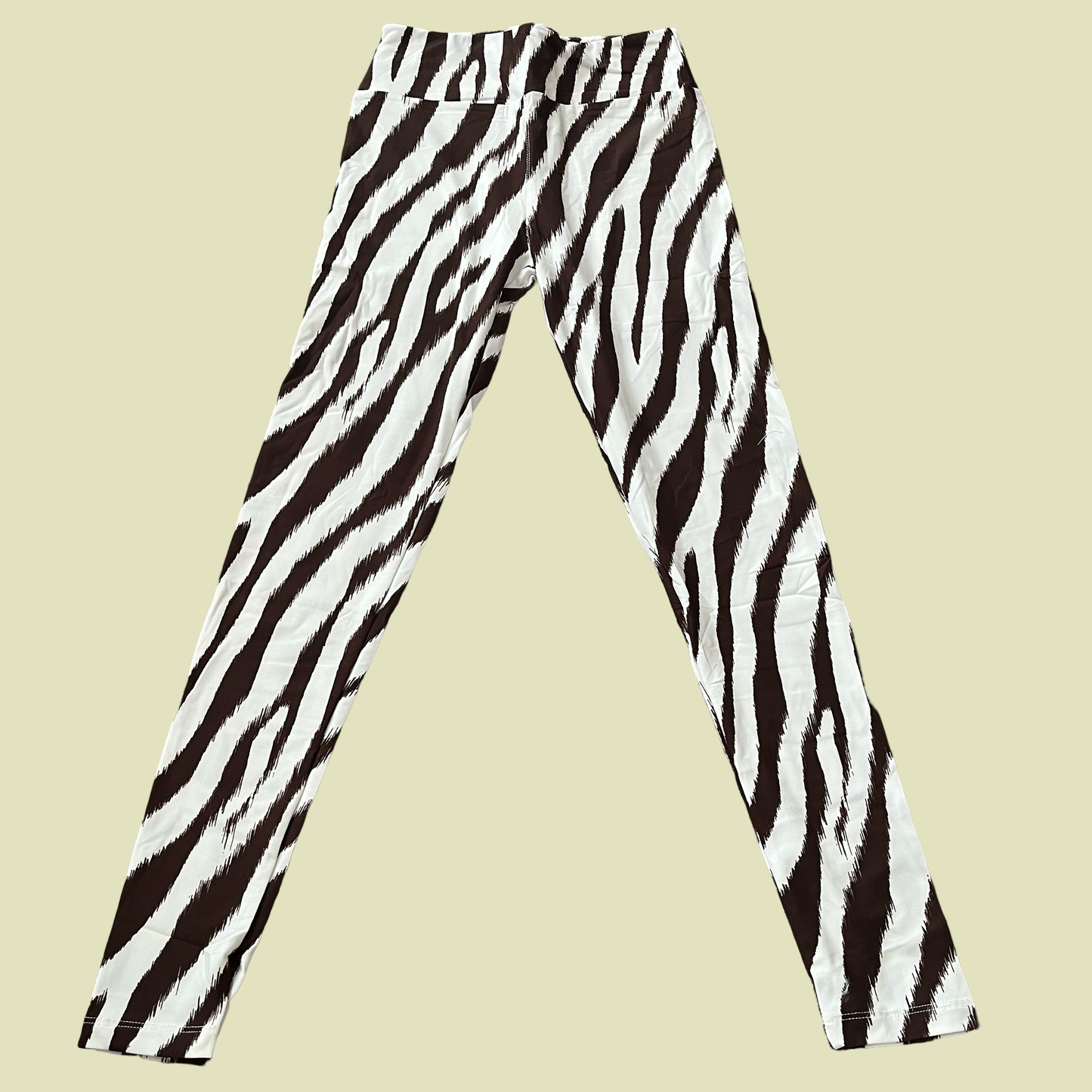 Lularoe White and Brown Zebra Leggings