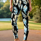 Lularoe Black and White Faded Feathers Leggings
