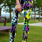 Lularoe Yellow and Black Beauty Bouquet Leggings