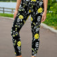 Lularoe Black and Yellow Patch of Flowers Leggings