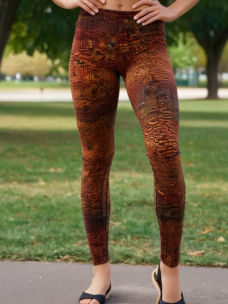Lularoe Red and Multi Color Leggings