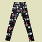 Lularoe Black and Pink Flower Bouquet Leggings