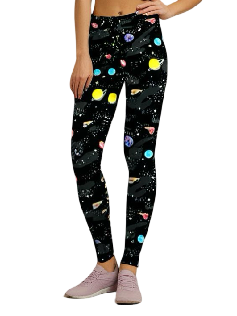 Lularoe Black and Solar System Leggings