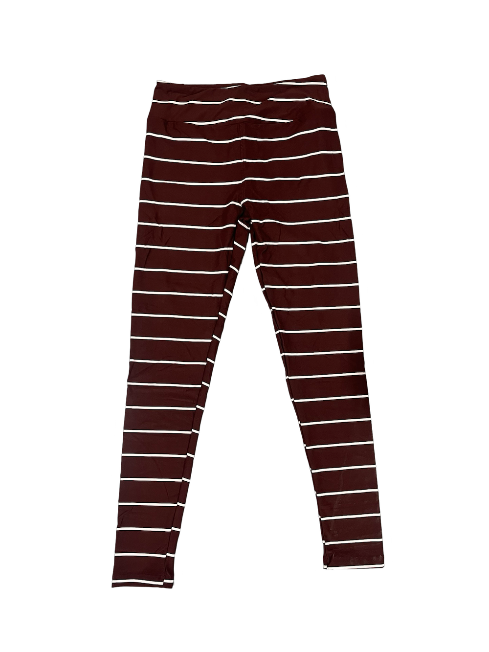 Lularoe Dark Red and Pink Petite Lines Leggings