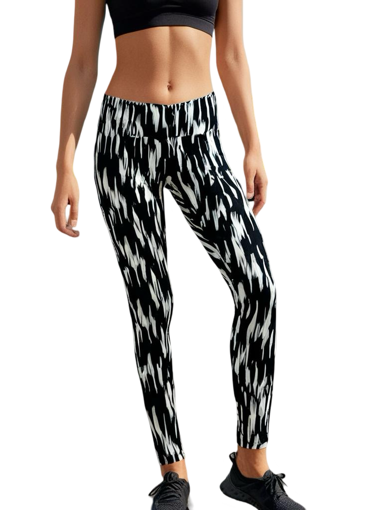 Lularoe Black and White Hybrid Tiger Leggings