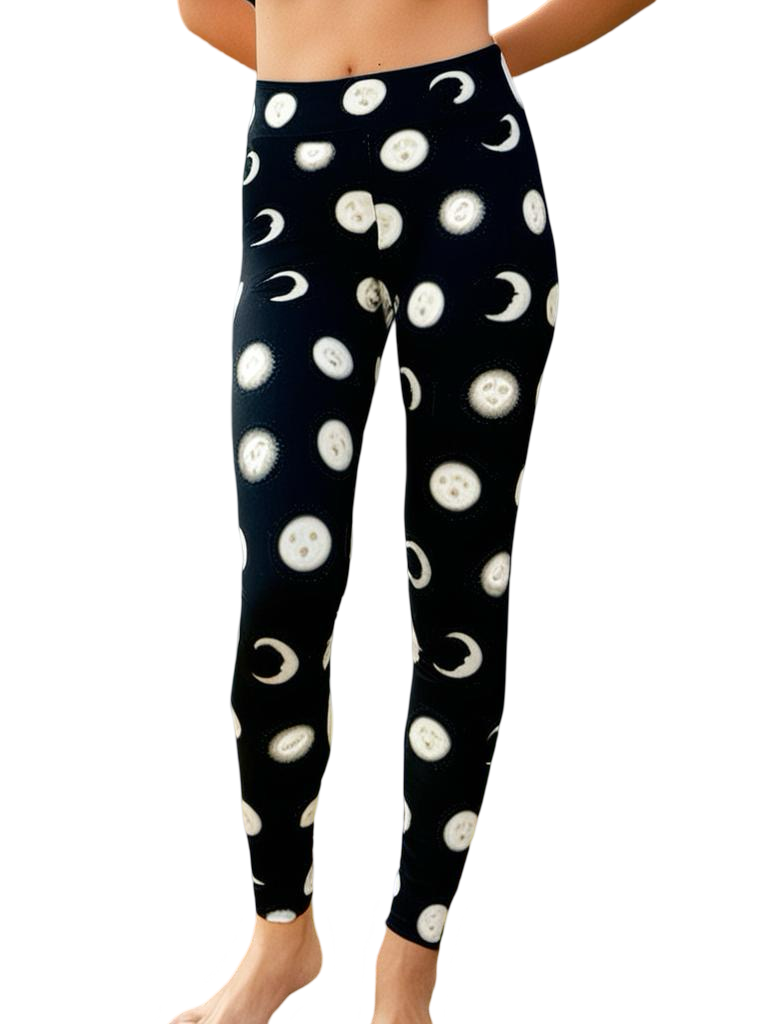 Lularoe Black and White Smiling Sun Leggings