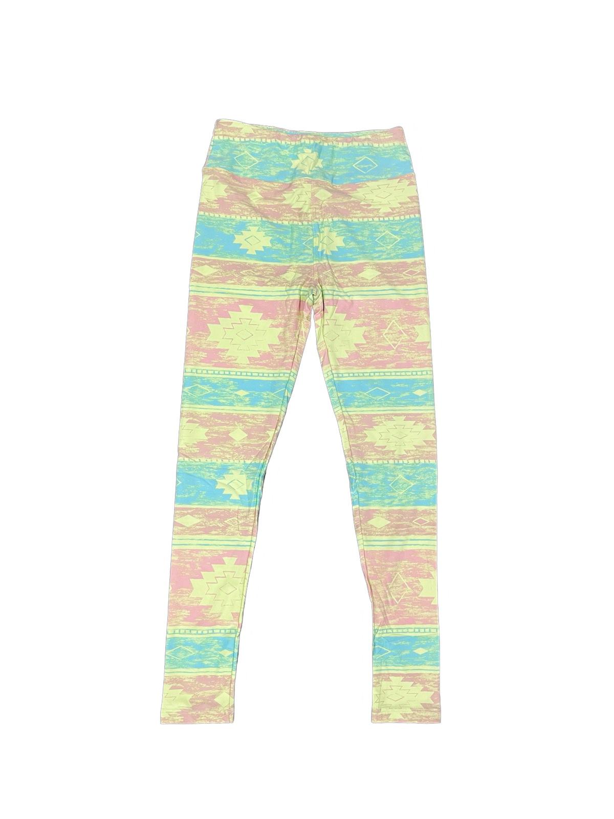 Lularoe Pink Blue and Yellow Pastel Subtle Stripes Leggings