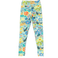 Lularoe Light Blue and Flower Patch Leggings