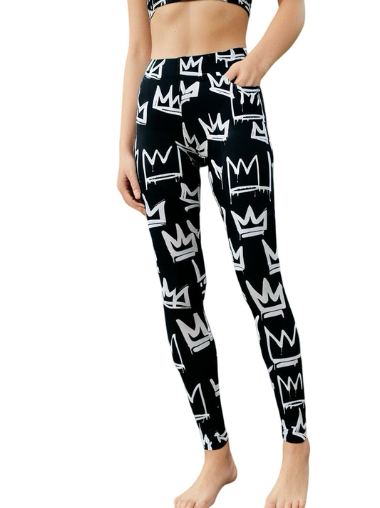 Lularoe Black and White Drip Leggings