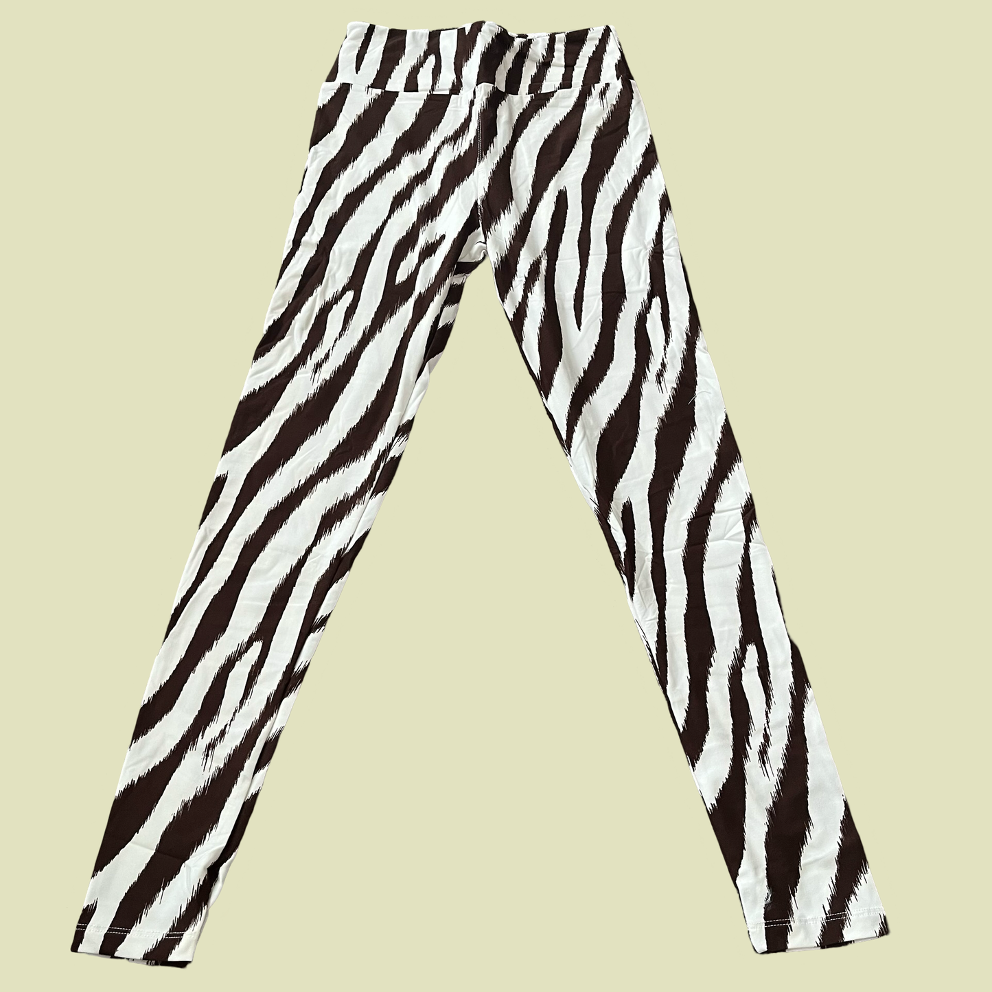 Lularoe White and Brown Zebra Leggings