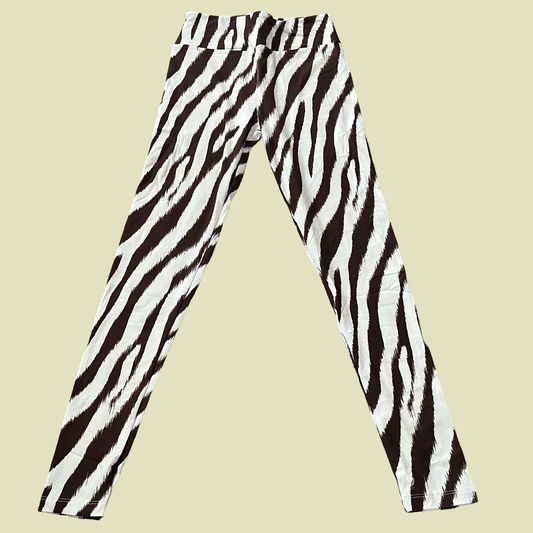 Lularoe White and Brown Zebra Leggings